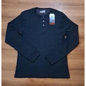 Mens Nwt Avalanche Thermal Waffle Knit Black Sleepwear‎ Lounge Top Shirt